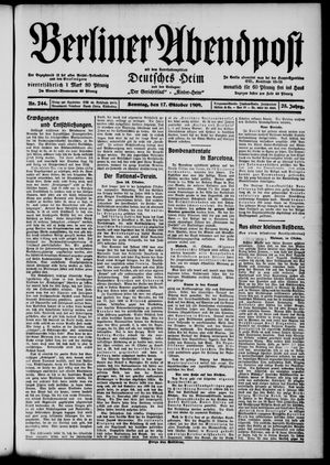 Berliner Abendpost vom 17.10.1909