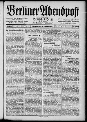 Berliner Abendpost vom 20.10.1909