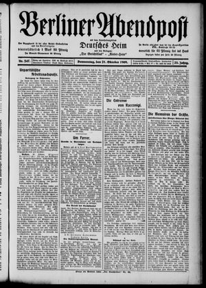 Berliner Abendpost vom 21.10.1909