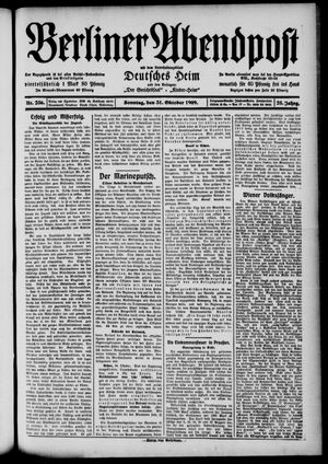 Berliner Abendpost vom 31.10.1909