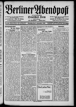 Berliner Abendpost vom 02.11.1909