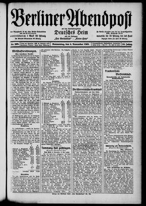 Berliner Abendpost vom 04.11.1909