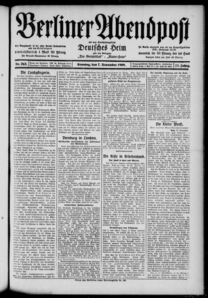 Berliner Abendpost vom 07.11.1909