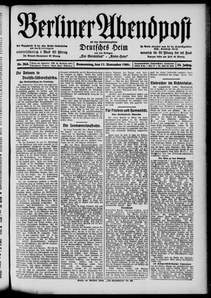 Berliner Abendpost vom 11.11.1909