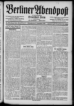 Berliner Abendpost vom 17.11.1909