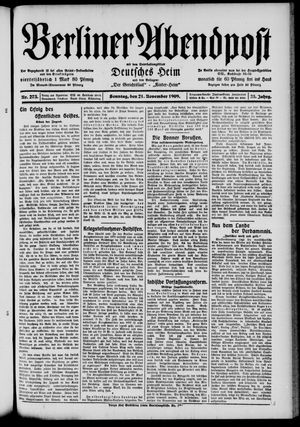 Berliner Abendpost vom 21.11.1909
