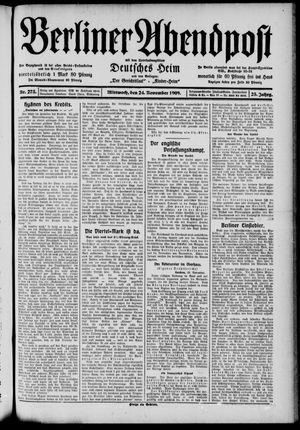 Berliner Abendpost vom 24.11.1909