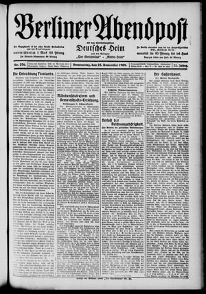 Berliner Abendpost vom 25.11.1909