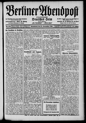 Berliner Abendpost vom 27.11.1909