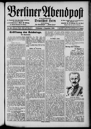 Berliner Abendpost vom 01.12.1909