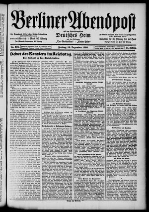 Berliner Abendpost vom 10.12.1909