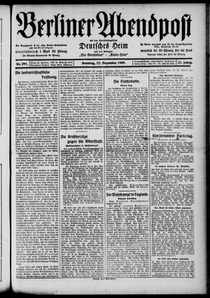 Berliner Abendpost vom 12.12.1909