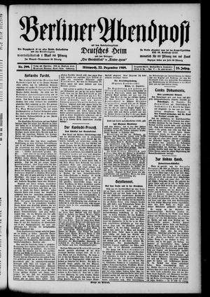Berliner Abendpost vom 22.12.1909