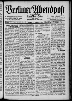 Berliner Abendpost vom 29.12.1909
