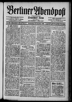 Berliner Abendpost vom 30.12.1909