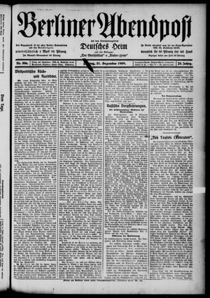Berliner Abendpost vom 31.12.1909