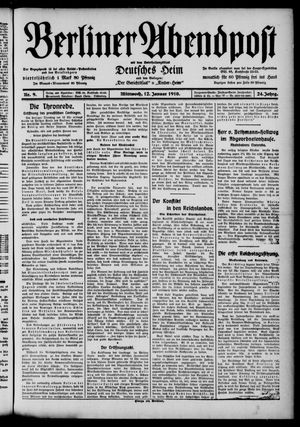 Berliner Abendpost vom 12.01.1910