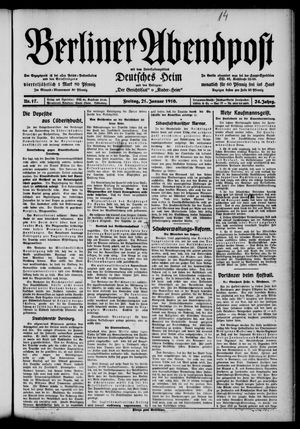 Berliner Abendpost vom 21.01.1910