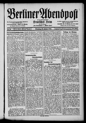 Berliner Abendpost vom 25.01.1910