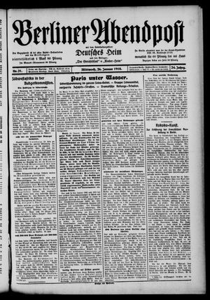 Berliner Abendpost vom 26.01.1910