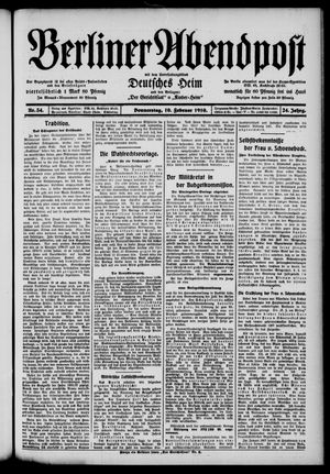 Berliner Abendpost vom 10.02.1910