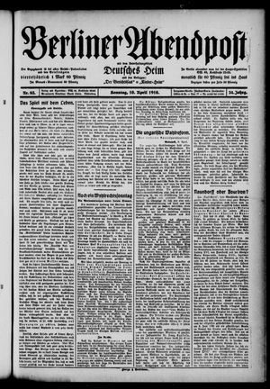 Berliner Abendpost vom 10.04.1910