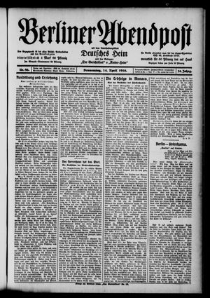 Berliner Abendpost vom 14.04.1910