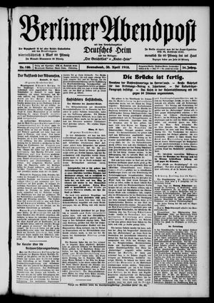 Berliner Abendpost vom 30.04.1910