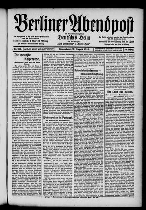 Berliner Abendpost on Aug 27, 1910