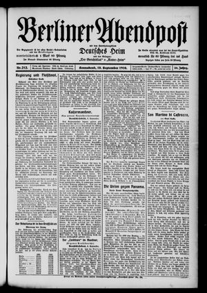 Berliner Abendpost vom 10.09.1910