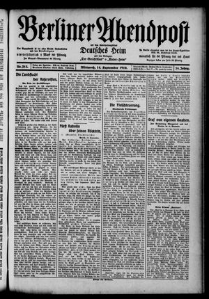 Berliner Abendpost on Sep 14, 1910