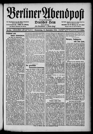 Berliner Abendpost vom 15.09.1910