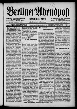 Berliner Abendpost vom 17.09.1910