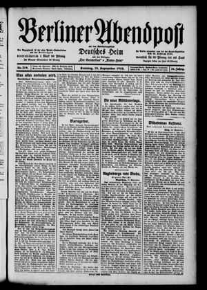 Berliner Abendpost vom 18.09.1910