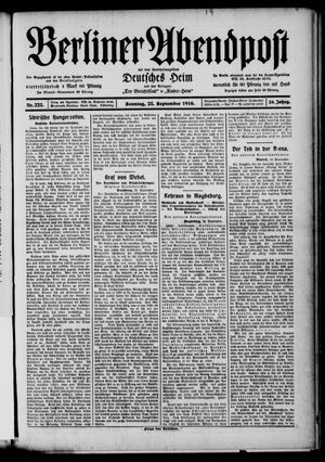 Berliner Abendpost vom 25.09.1910