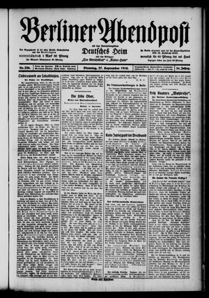 Berliner Abendpost vom 27.09.1910