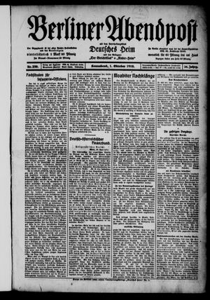 Berliner Abendpost vom 01.10.1910