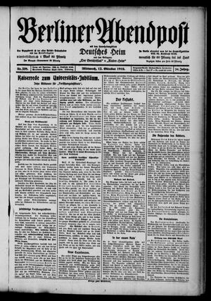Berliner Abendpost vom 12.10.1910