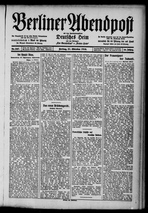 Berliner Abendpost vom 21.10.1910