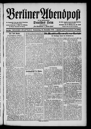 Berliner Abendpost vom 10.11.1910