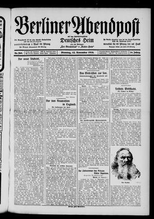 Berliner Abendpost vom 15.11.1910