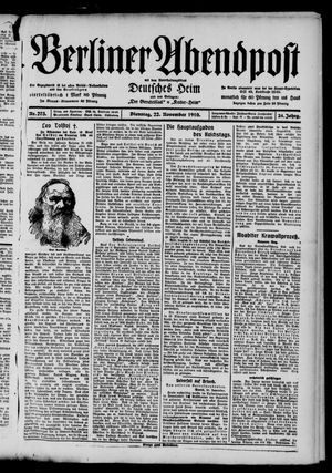 Berliner Abendpost vom 22.11.1910