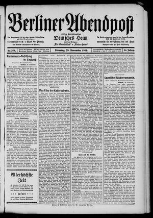 Berliner Abendpost vom 29.11.1910