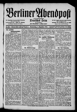 Berliner Abendpost vom 01.12.1910