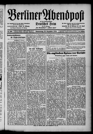 Berliner Abendpost on Dec 22, 1910
