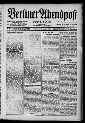 Berliner Abendpost vom 18.01.1911