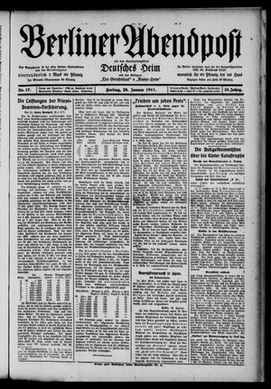 Berliner Abendpost vom 20.01.1911