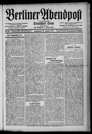 Berliner Abendpost vom 21.01.1911