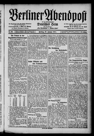 Berliner Abendpost vom 27.01.1911