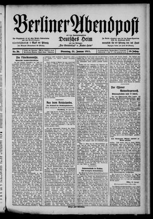 Berliner Abendpost vom 31.01.1911